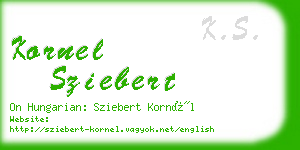 kornel sziebert business card